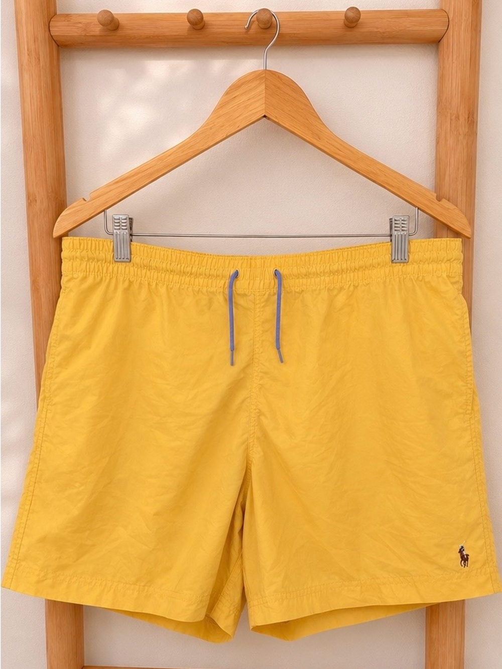 Polo by Ralph Lauren Yellow Swim Trunks with Blue Drawcord
